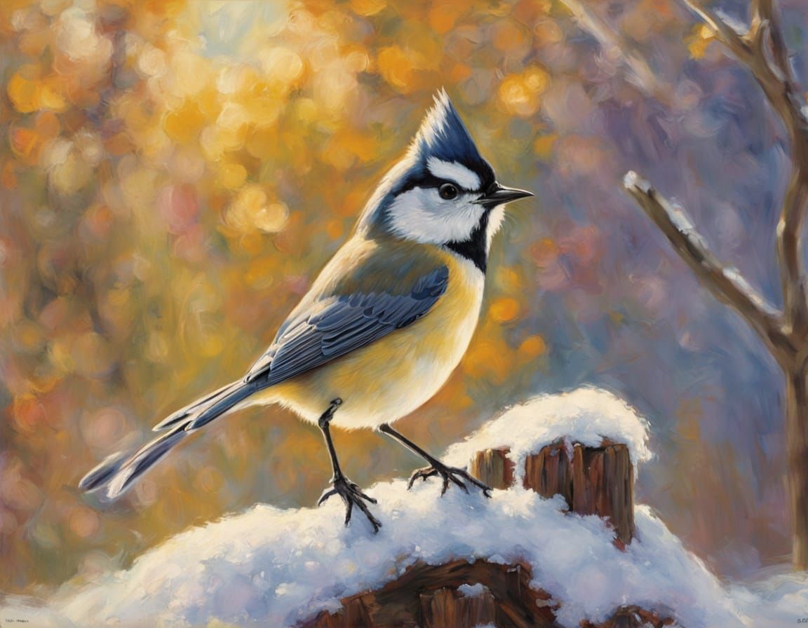 Humorous Titmouse Perches on Camera Lens