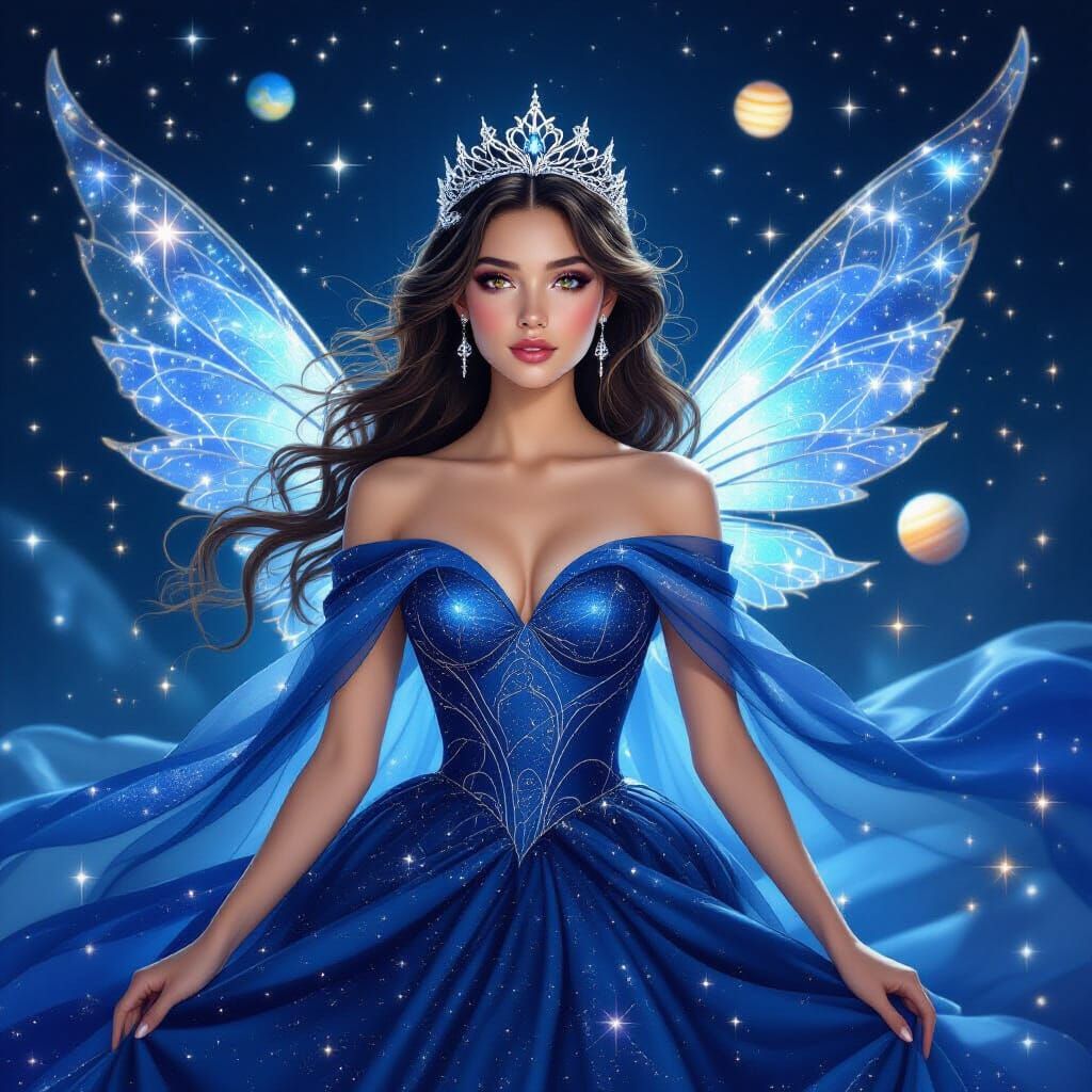 Celestial Princess Ruling Eternal Dance: Digital Art