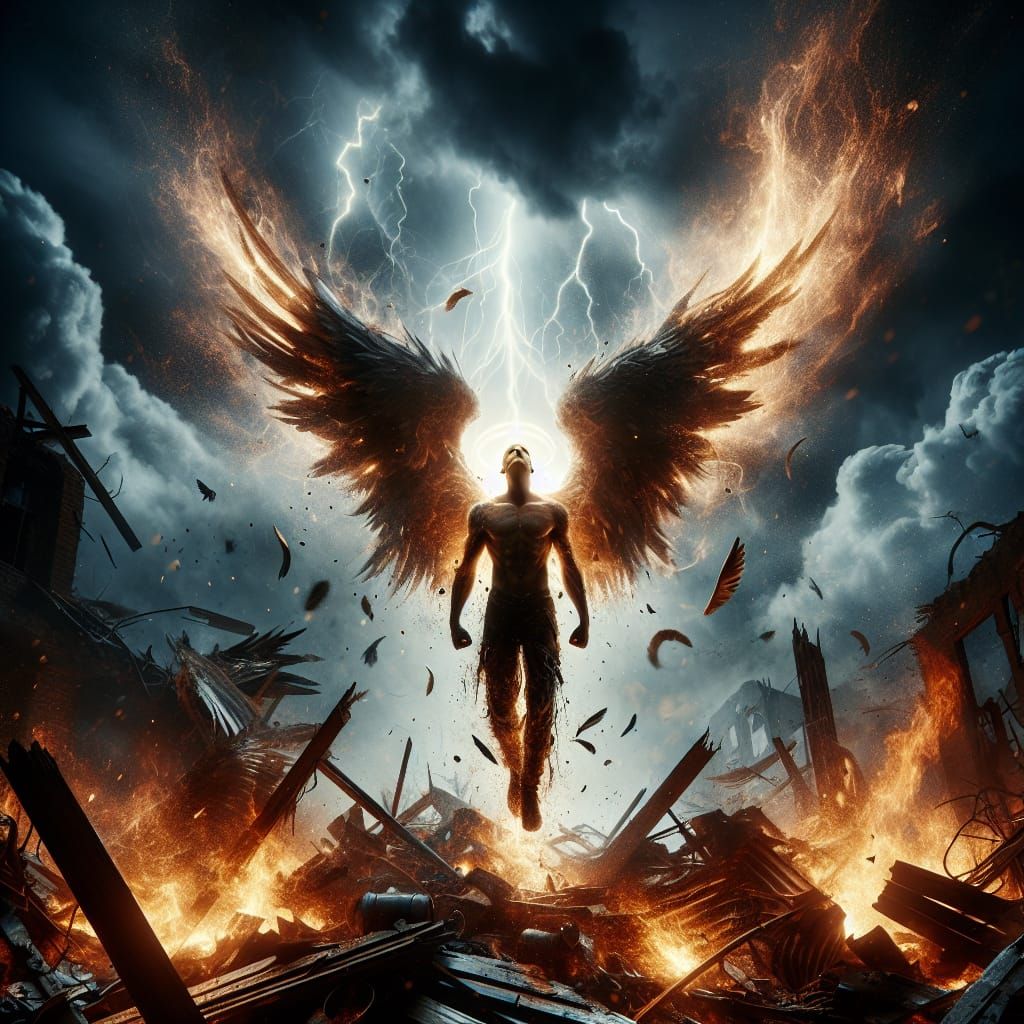 Fallen Angel in Chaotic Ruins