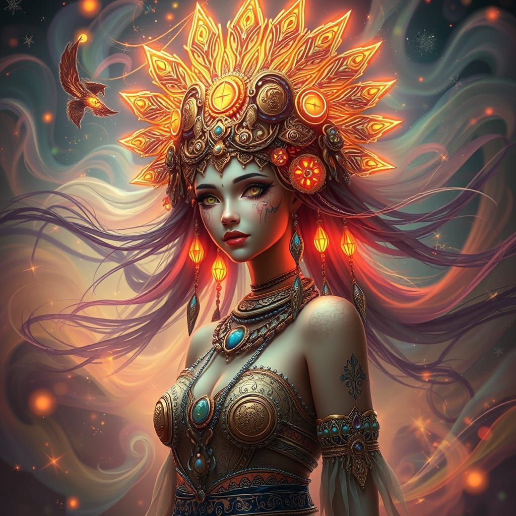 Ethereal Goddess in Celestial Flux