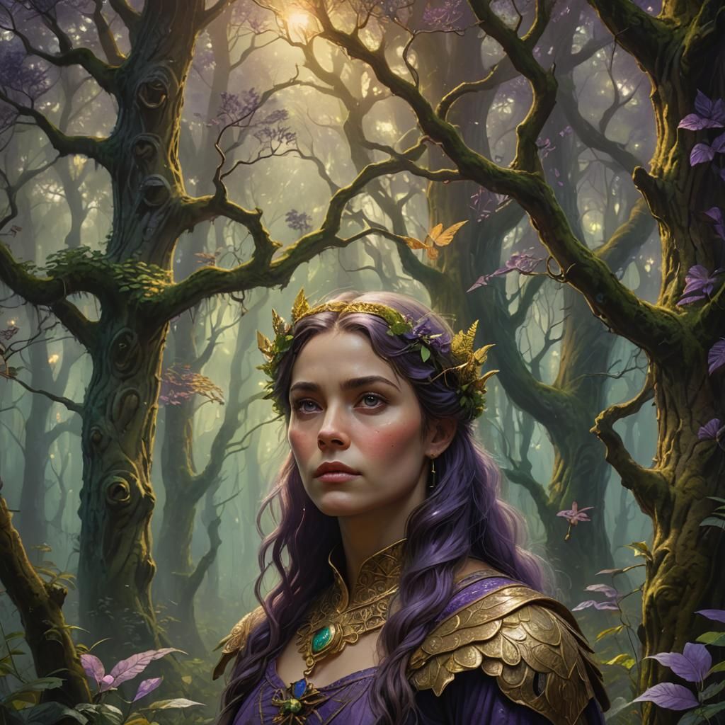 Mystical Forest Portrait in Whimsical Fantasy Style