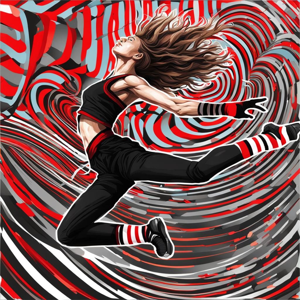 Dynamic Dance Pose in Vibrant Impasto Oil Painting