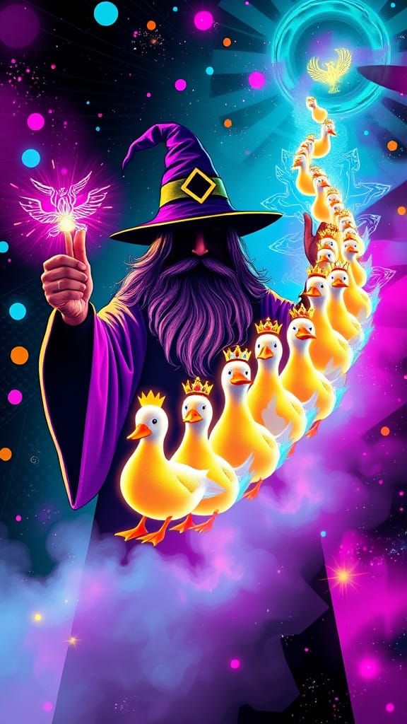 Psychedelic Wizard Conjures Duxinarow! in Neon Pop-Art