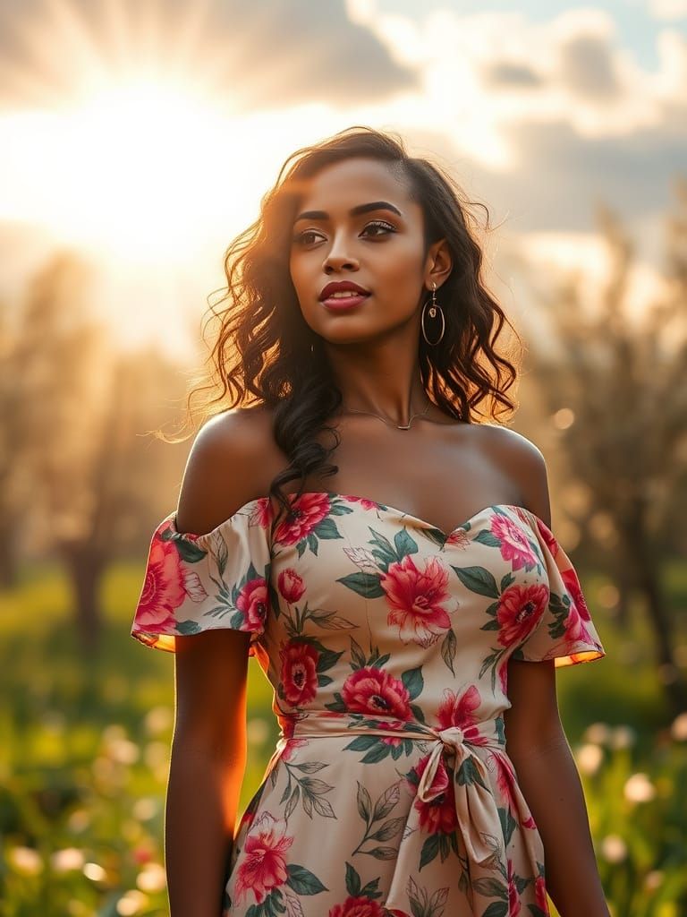 Radiant Springtime Portrait in Soft Focus