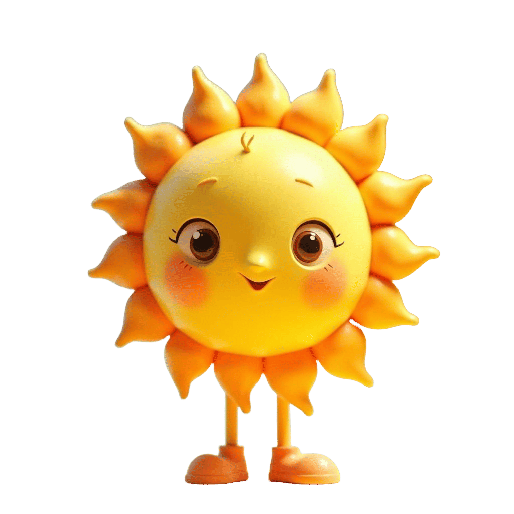 Cute Sunny Character in Pixar 3D Style