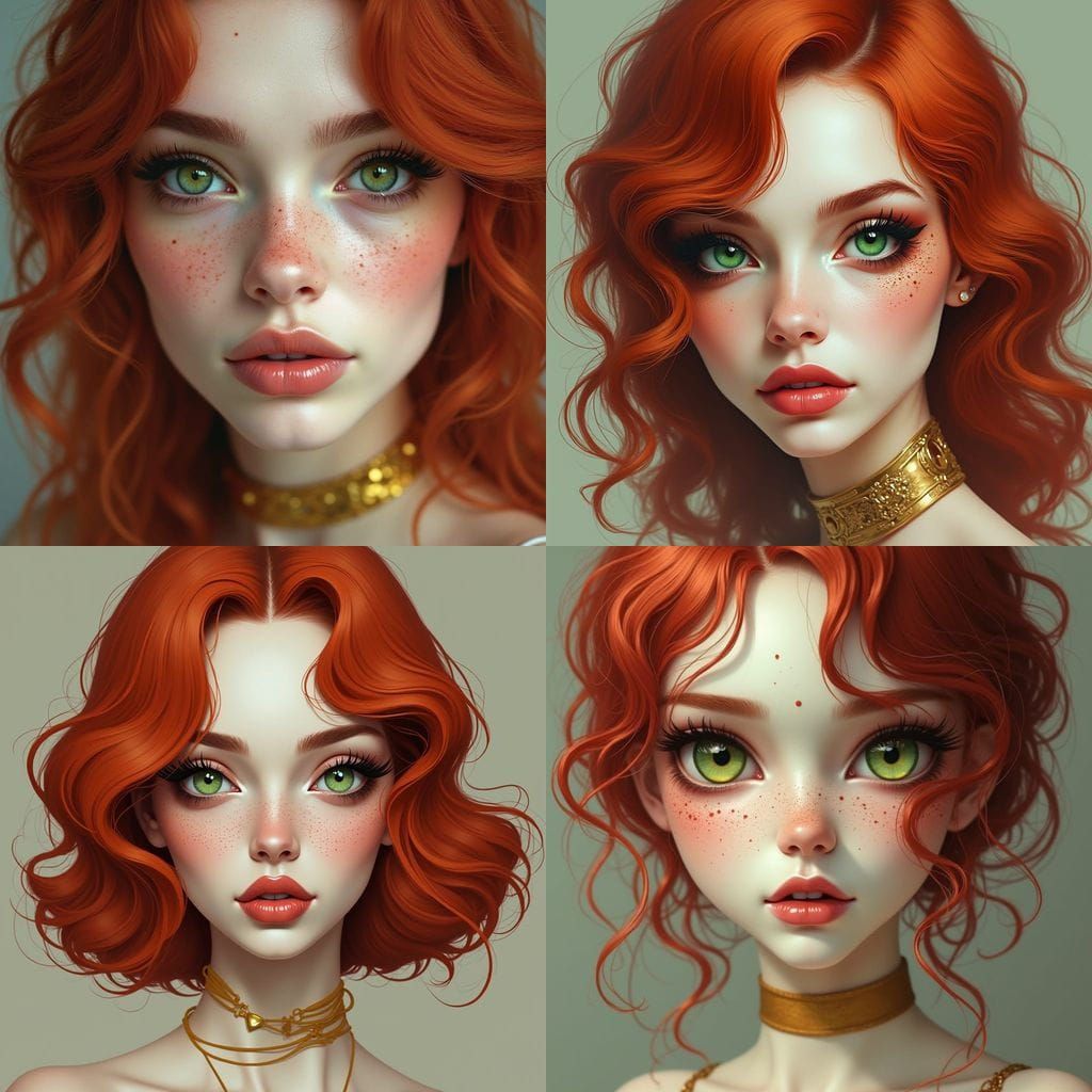 Abstract Portrait of Woman with Cat Eyes