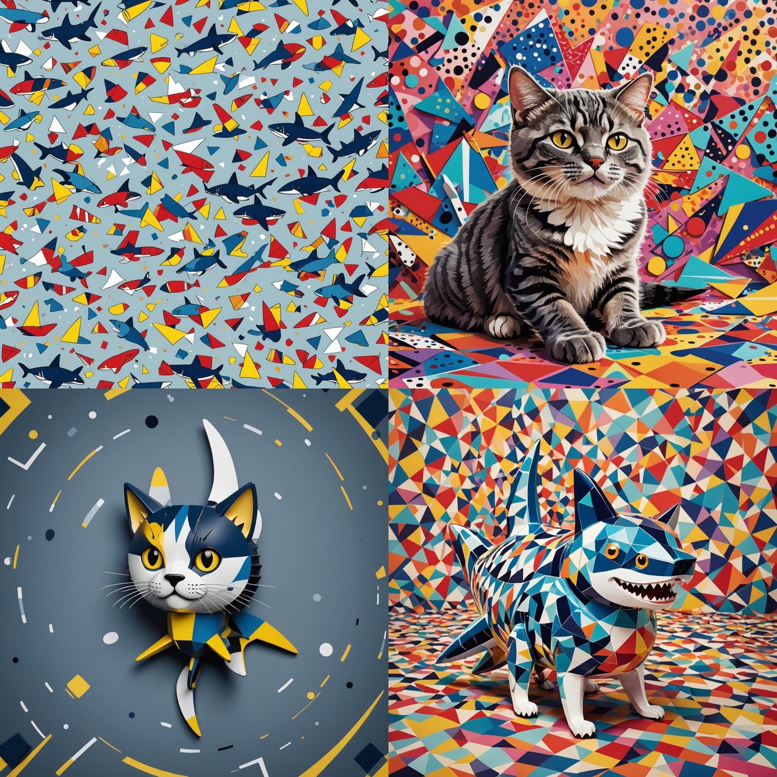 Pop Art Cat Shark Inspired by Ikea Blahaj