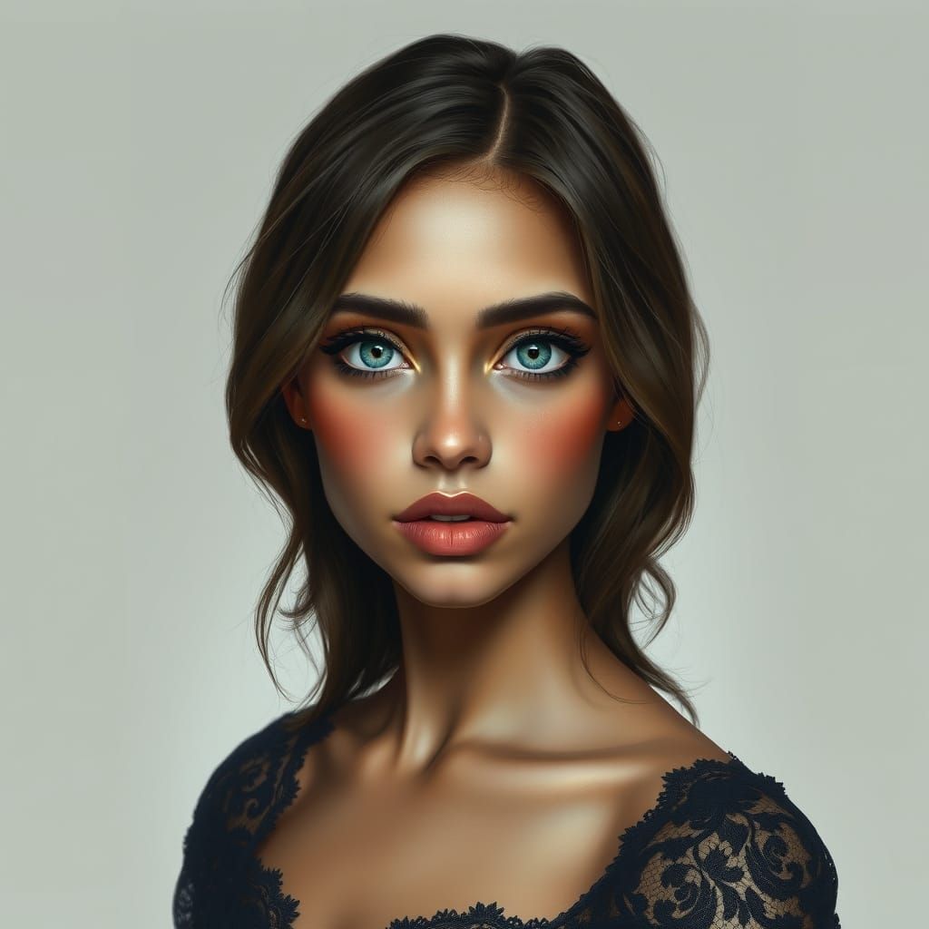 Libyan Beauty with Voluminous Lips in Realistic Style