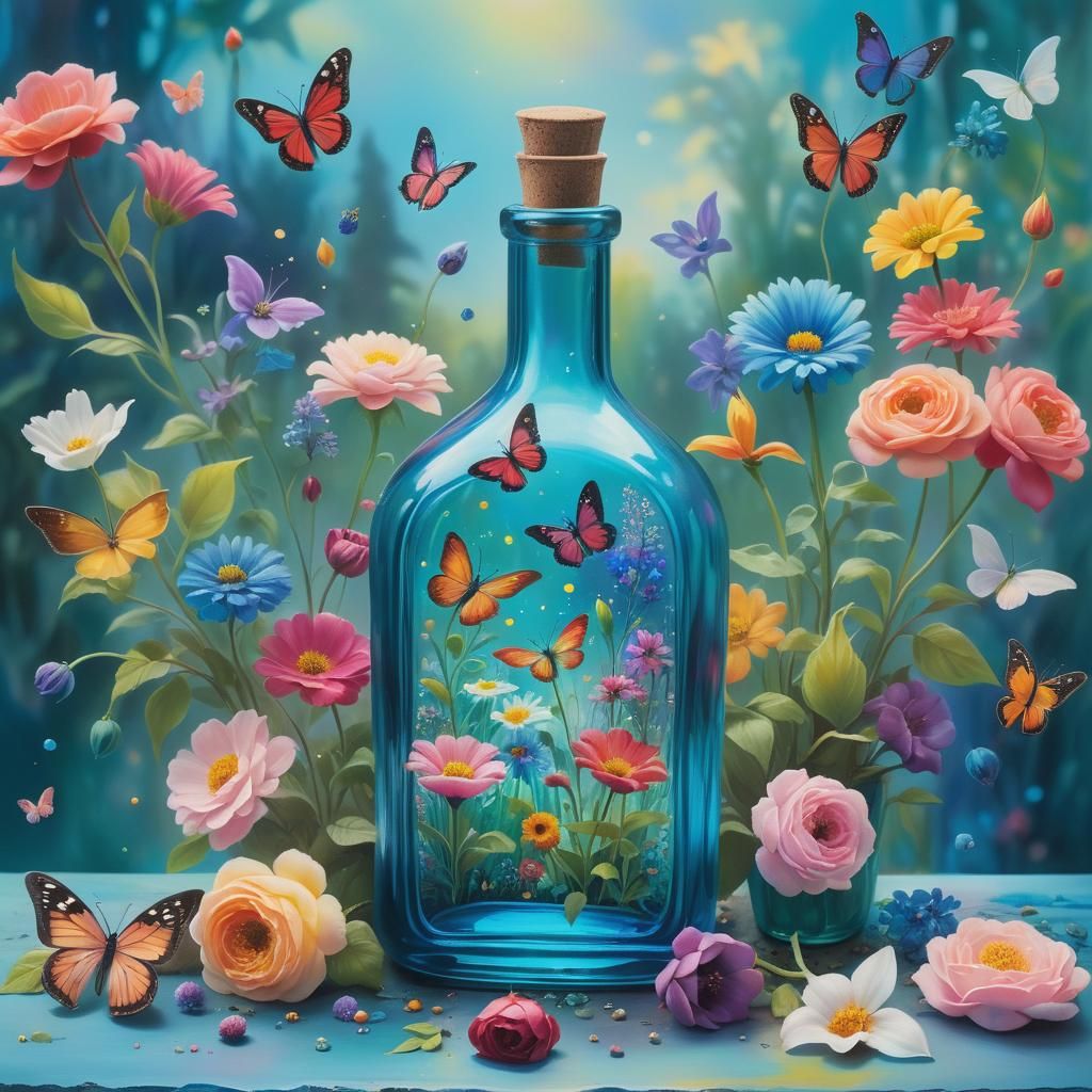 Whimsical Astral Garden in Soft Pastel Hues