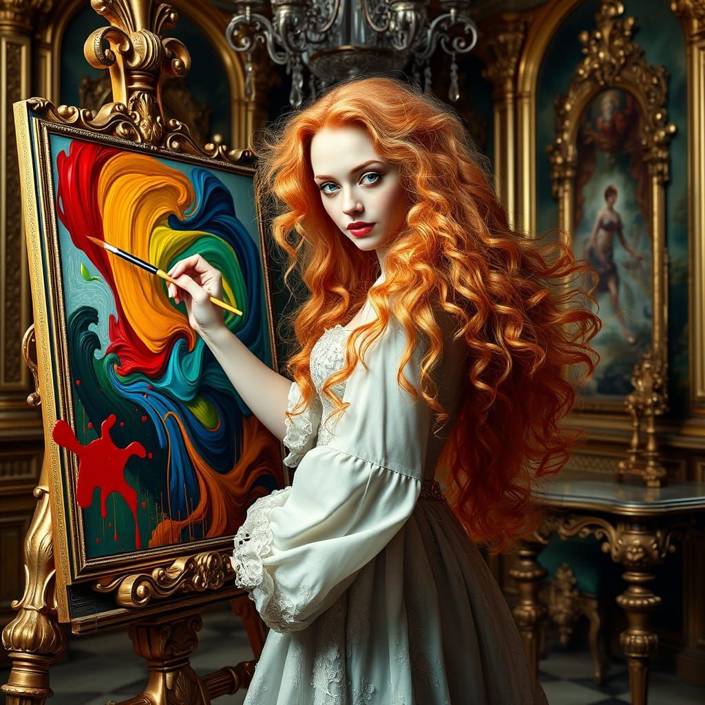 Albino Princess Creates Baroque Masterpiece in Surreal Style
