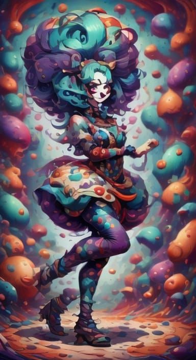 Surreal Anime Portrait of Sarah in Cosmic Universe