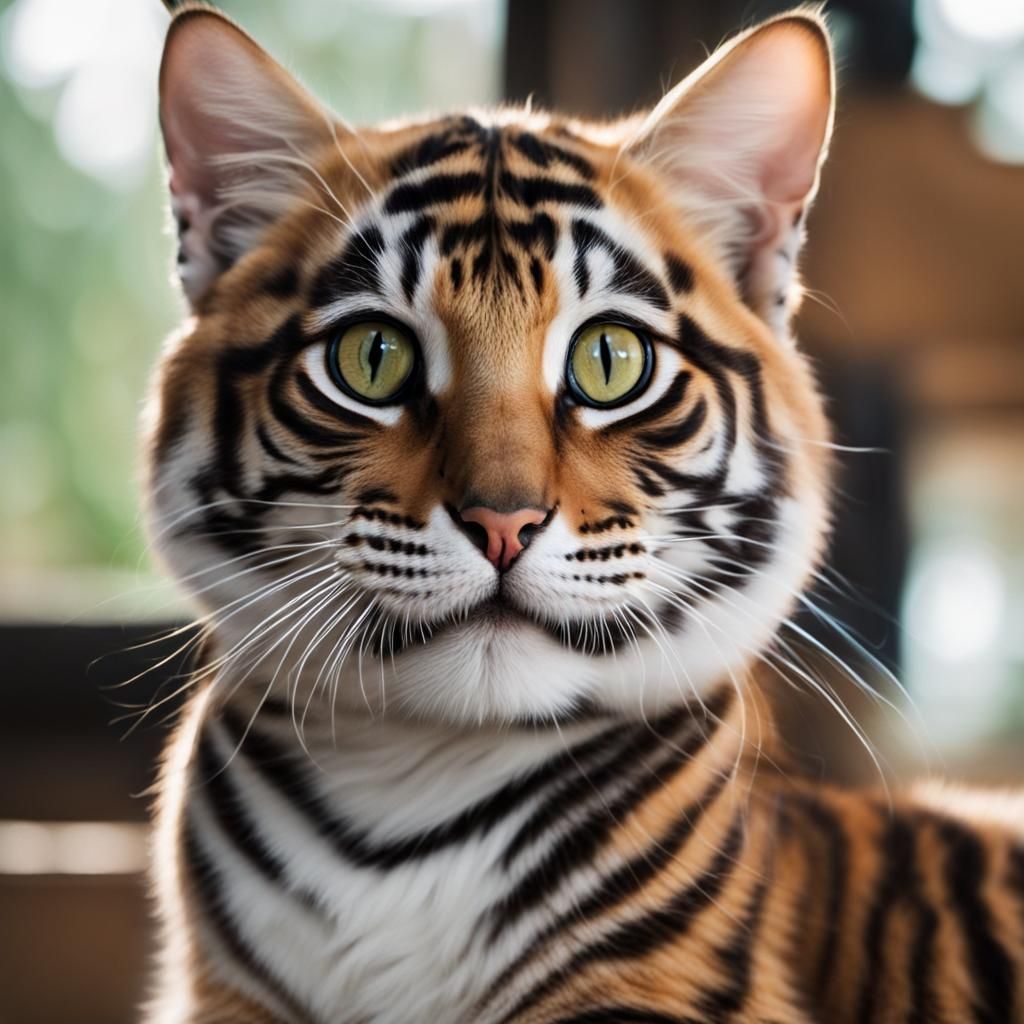 Cute House Cat with Tiger Markings