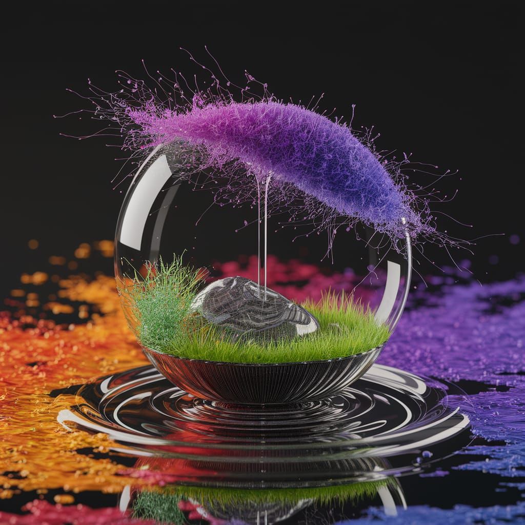 Surrealistic Waterdrop World in Pastel Hues