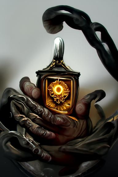 Souls Powering an Orange and Gold Pocket Watch