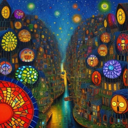 Angler Fish in Oil, Mosaic, and Chrome Art Styles