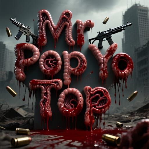 Visceral Guts Typography: Mr Pop Yo Top in Warzone