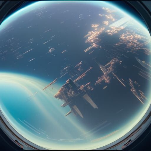 ISS Window View: Detailed Matte Painting in 8K