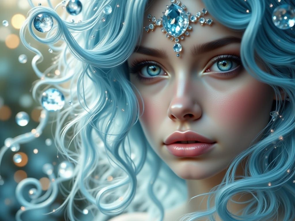 Transparent Woman Made of Glass: Realistic Detail