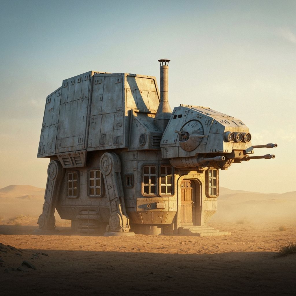 Rustic AT-AT House on Tatooine Desert Landscape