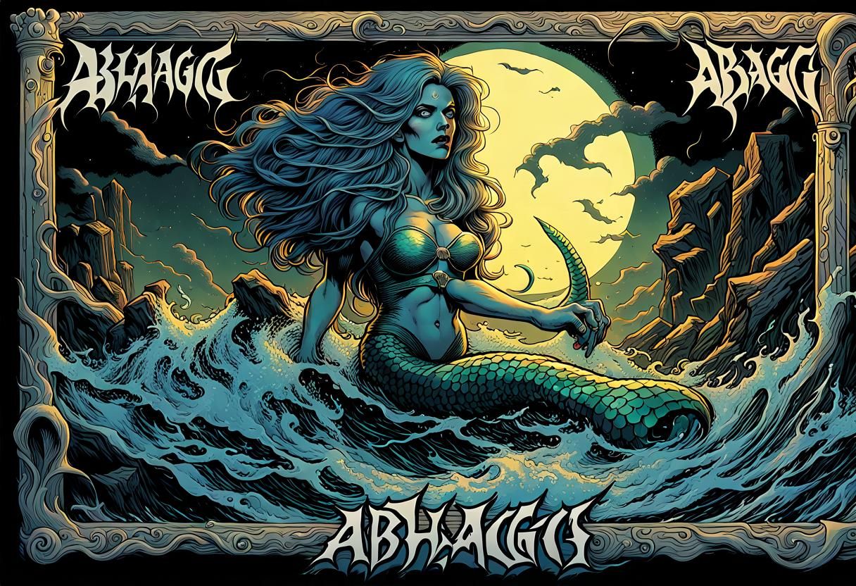 Thrash Metal Album Cover: Sinister Mermaid
