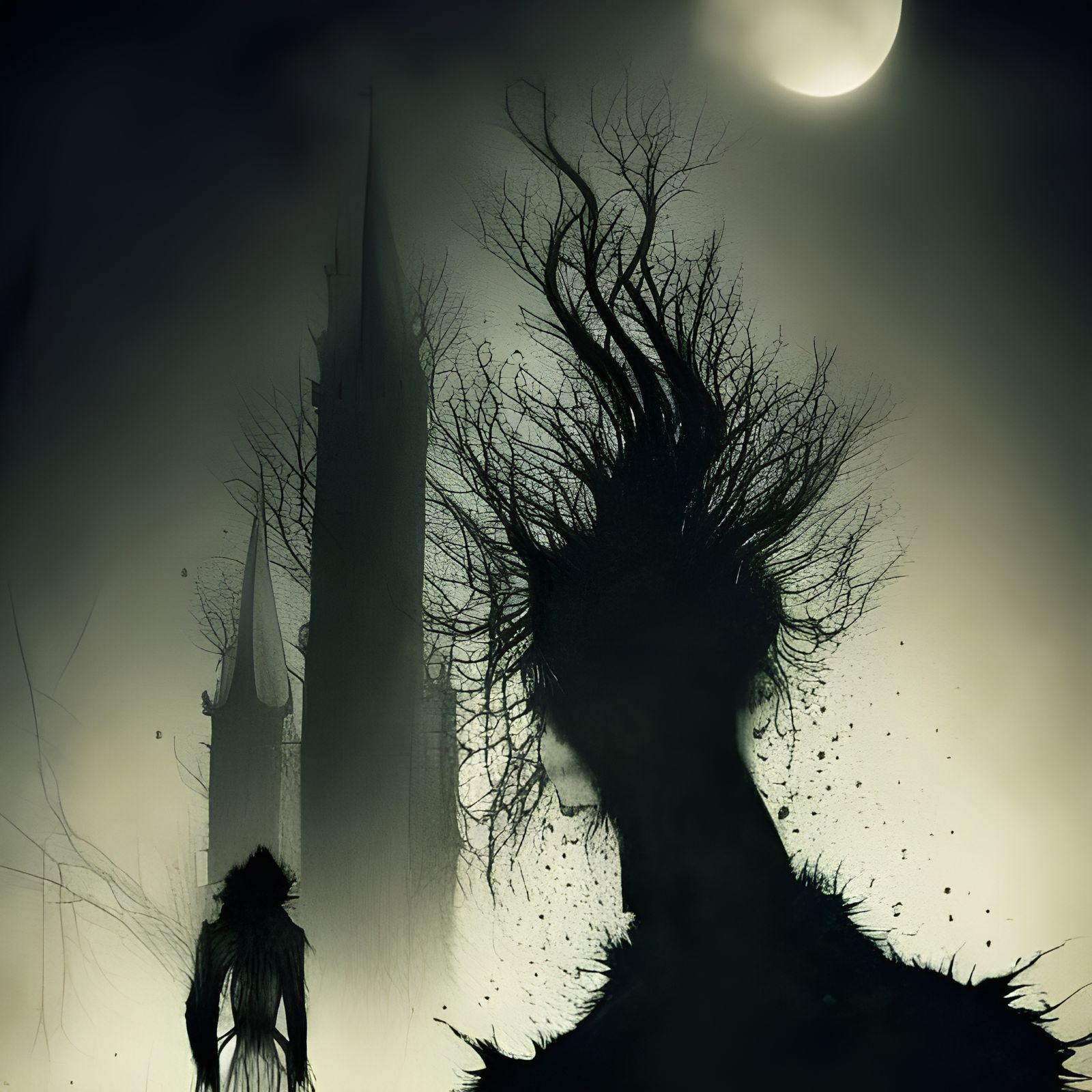 Ominous Vampire Stalks the Night in Ethereal Style