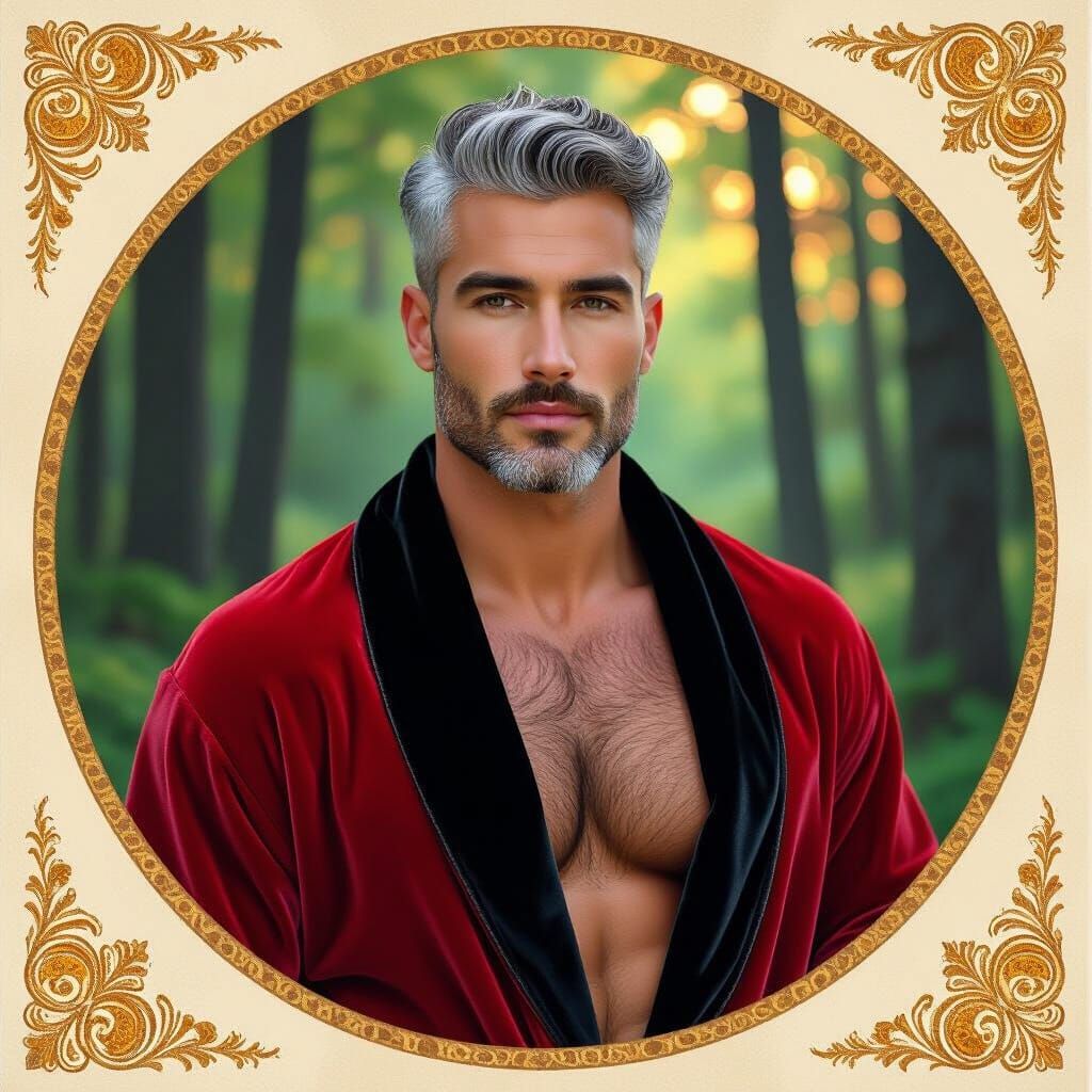 Portrait of a Man with Silver Hair as Impressionist Painting