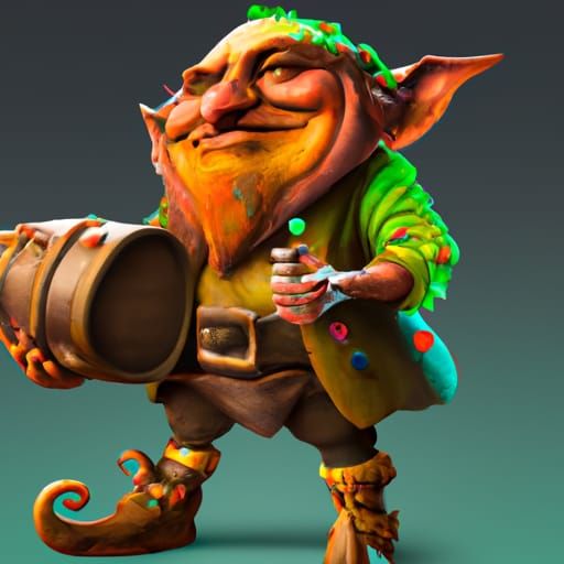 Evil Leprechaun Demon with Pot of Gold