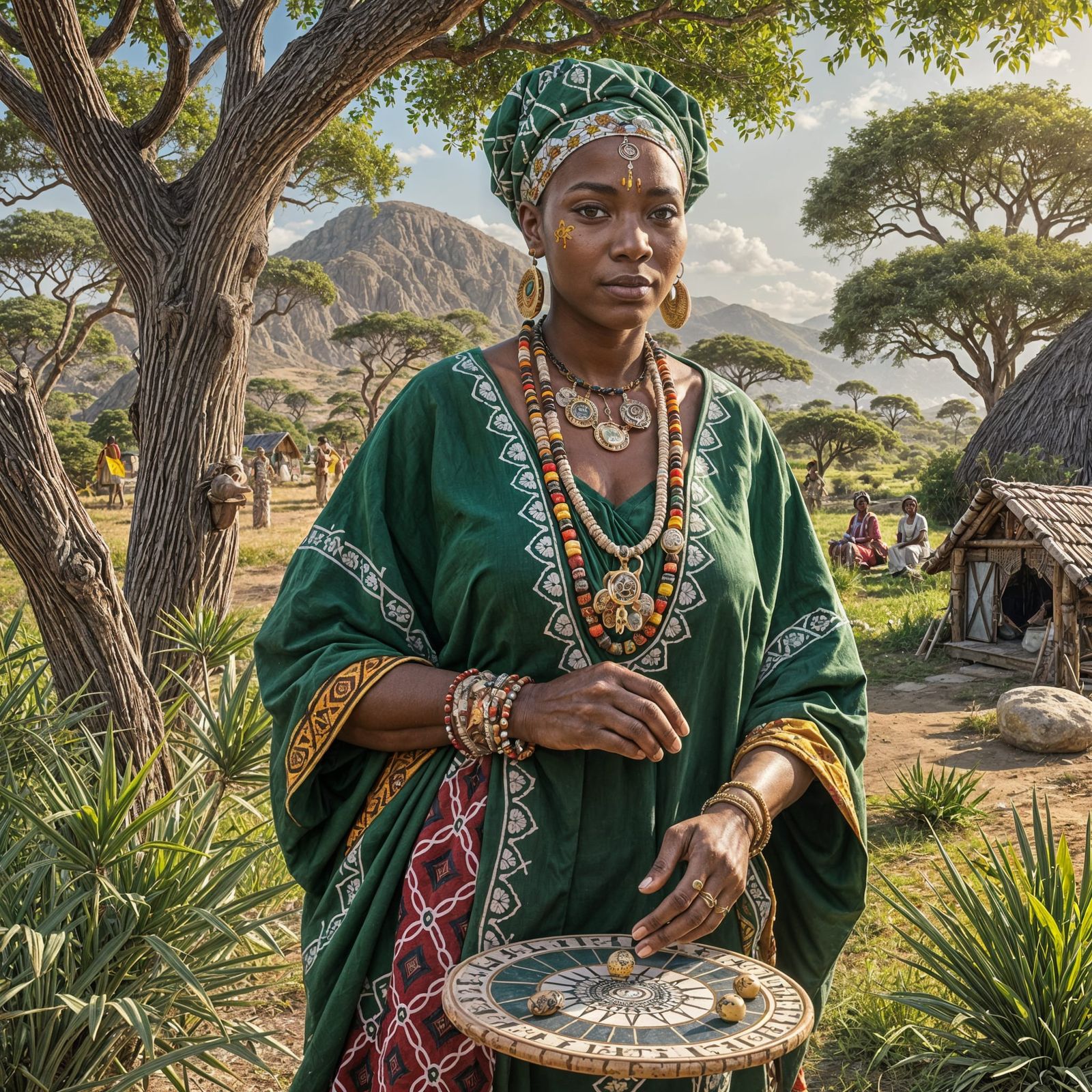 African Sangoma in Traditional Attire