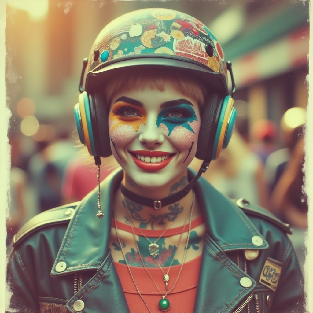 Fierce Skater in 80s Polaroid Style