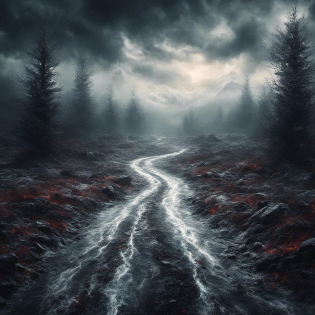 Lonely Road Stretching Into the Distance