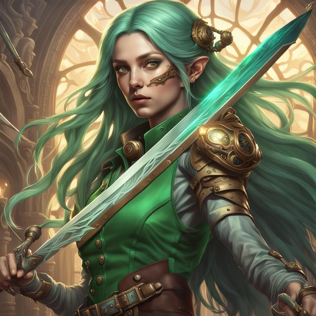 Steampunk Fairy Warrior Portrait in 8K Resolution