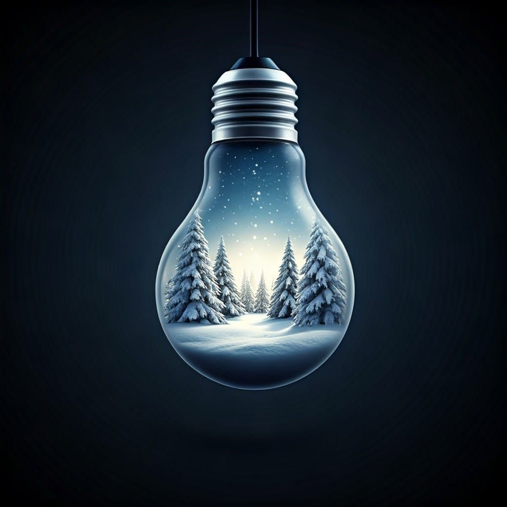Winter Wonderland Light Bulb in Splendid Detail