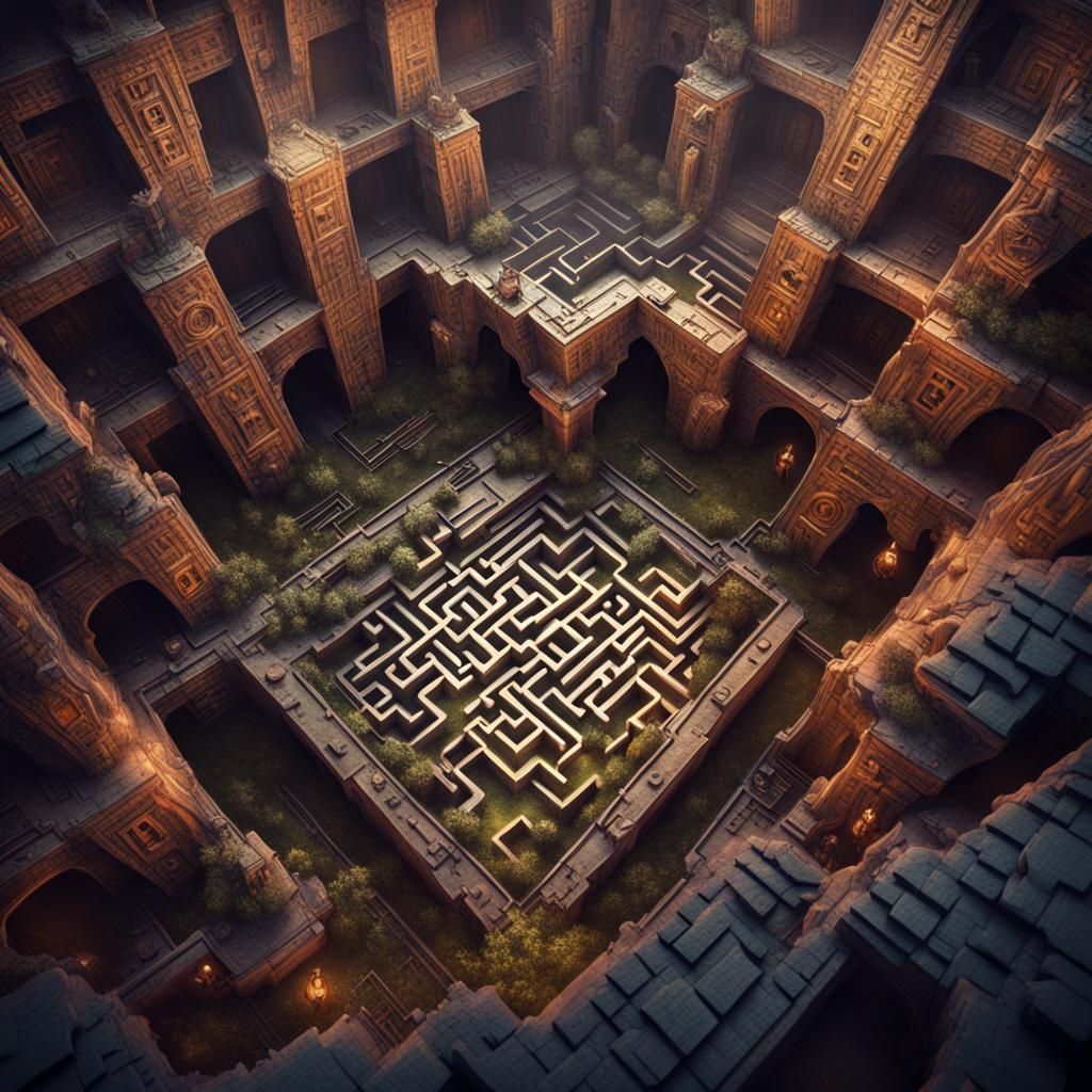 Mind-Altering Wizard's Labyrinth in Fantasy Concept Art