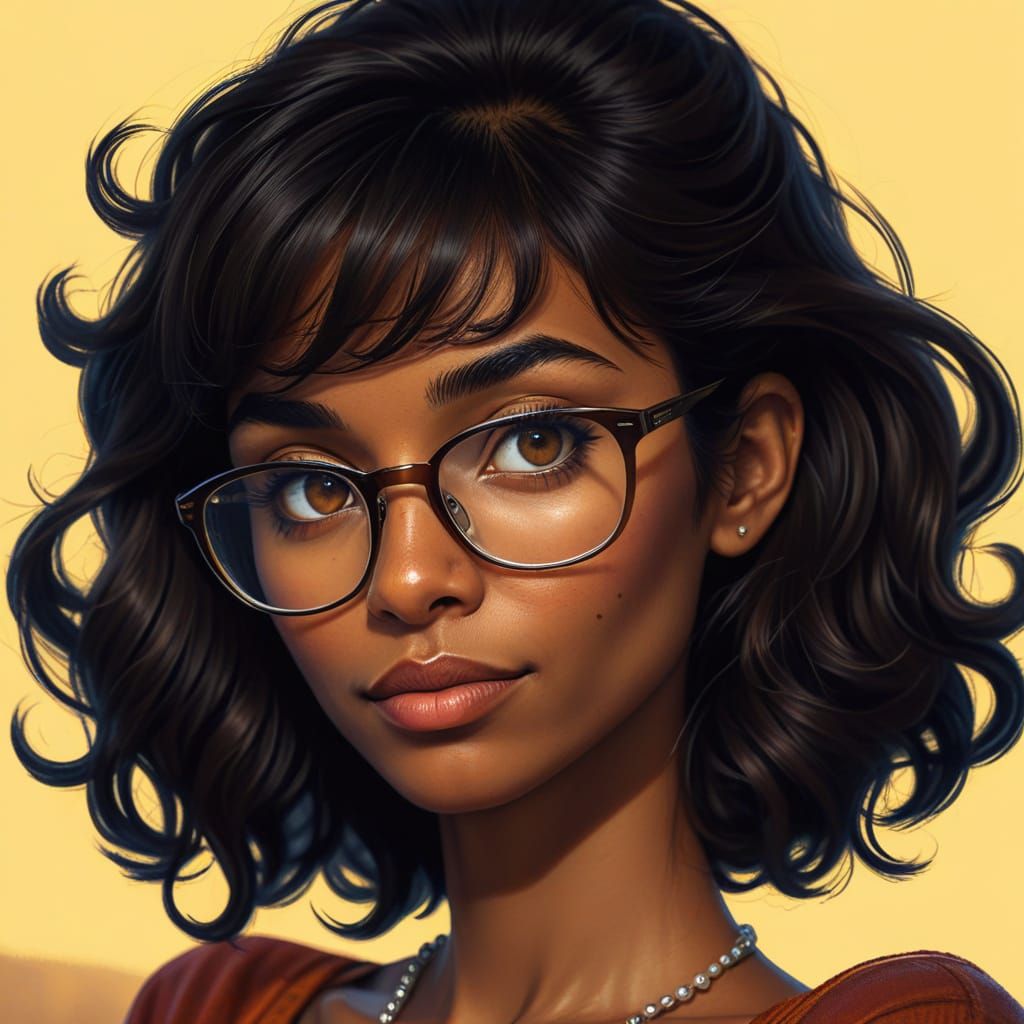 Brown Skinned Woman in Cozy Library Setting