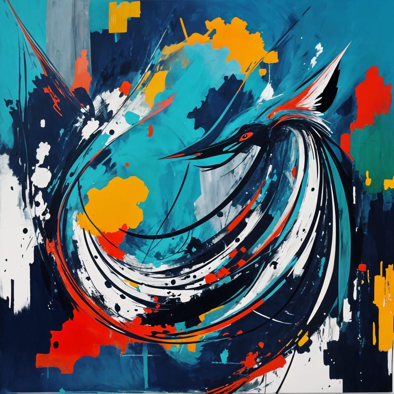 Abstract Animal Art in Vibrant Colors