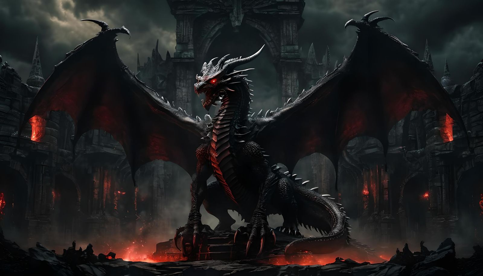 Demonic Mutated Dragon with Two Wings