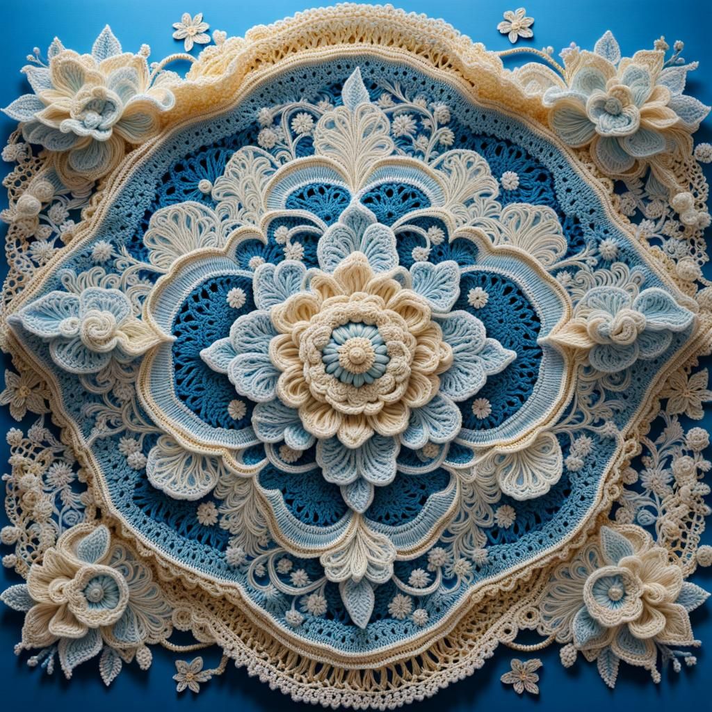 Lace Clouds Over Blue Sky: Hyperdetailed Matte Painting