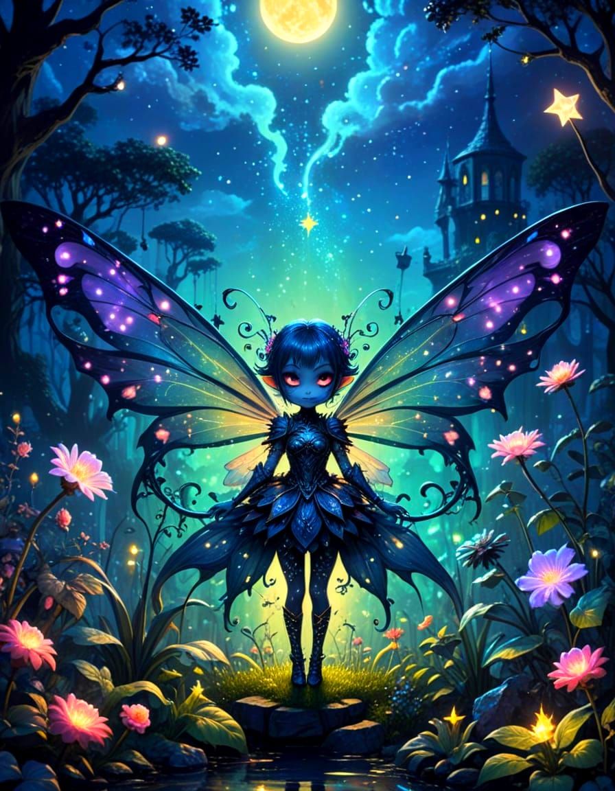 Cute Demon Fairy in Sinister Garden