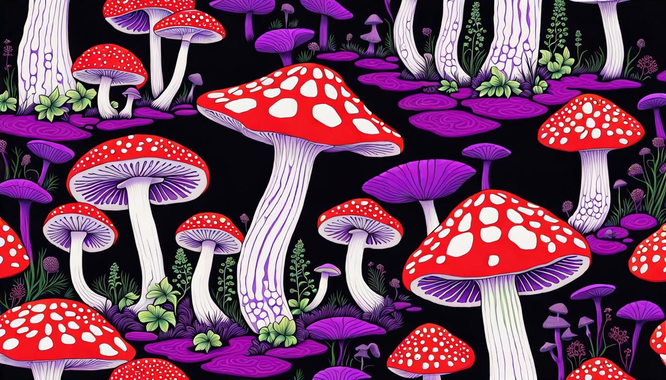 Amanita Muscaria in Celtic Art Nouveau Style