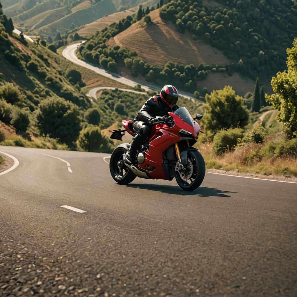 High-Speed Ducati Rides Through French Countryside
