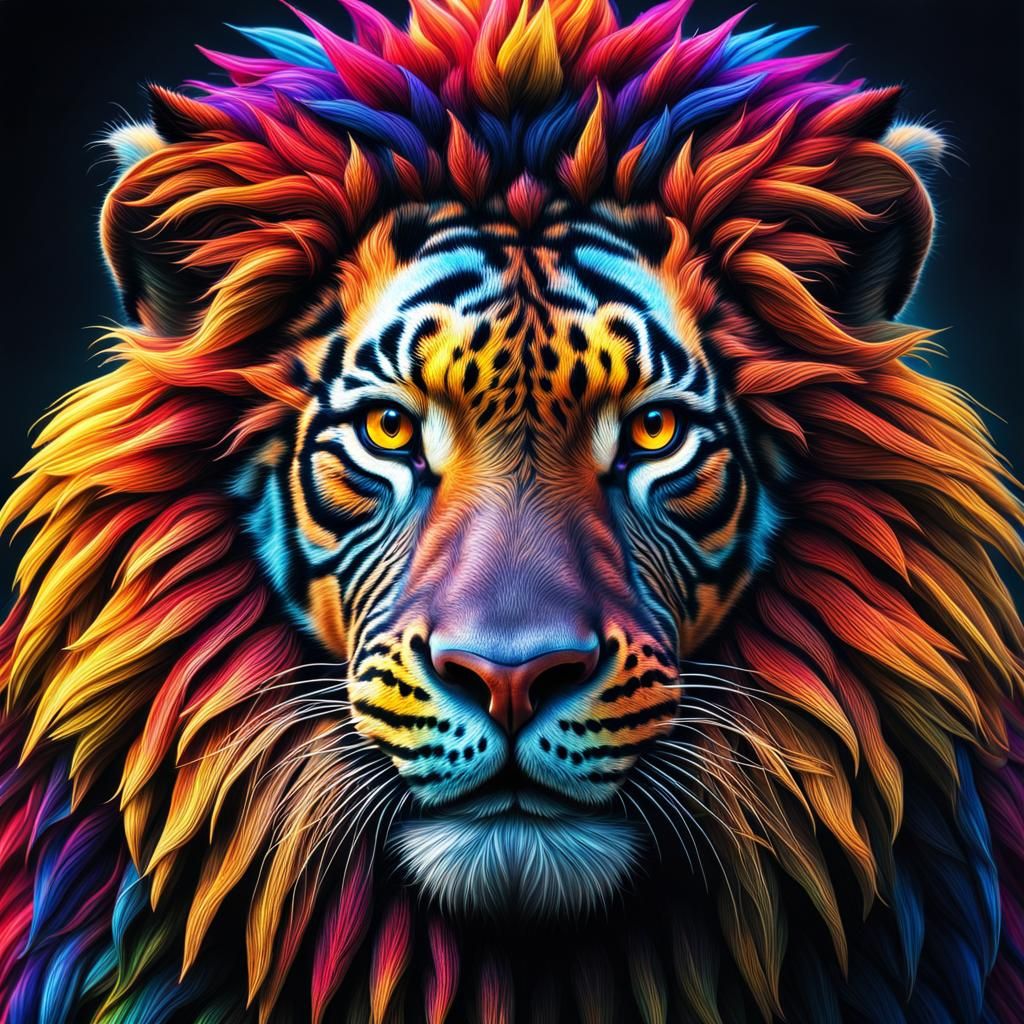 Hyperrealistic Spirit Animal in Dynamic Lighting