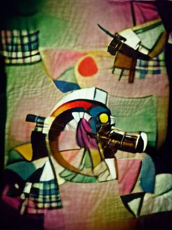 Abstract Binocular Party in Impasto Style