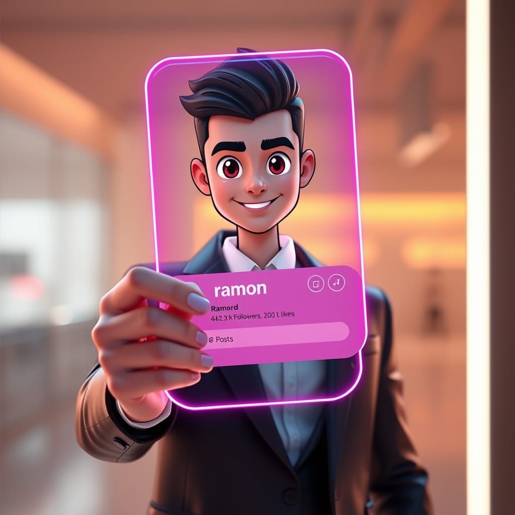 Futuristic Social Media Profile in Cyberpunk Style