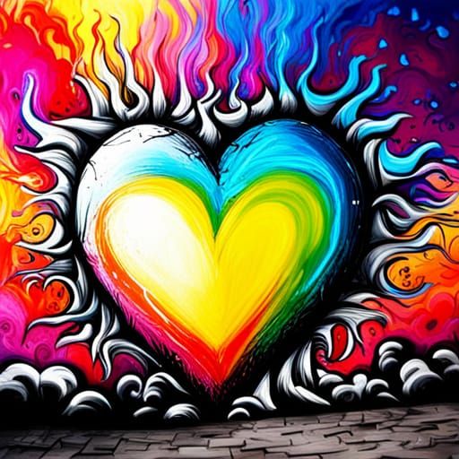 Colorful Graffiti Art with Melting Textures