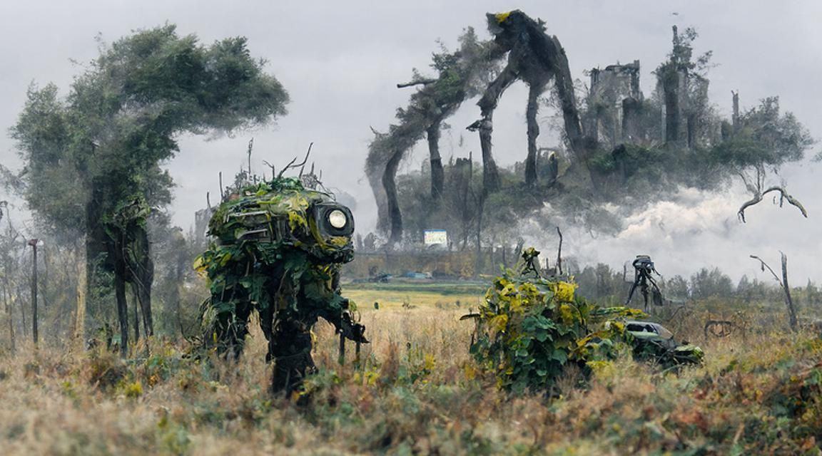 Soldiers Battle Vine Monster in Apocalypse Landscape