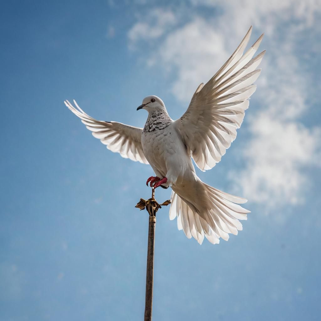 Dove of Peace Flies High: Aerial Photography