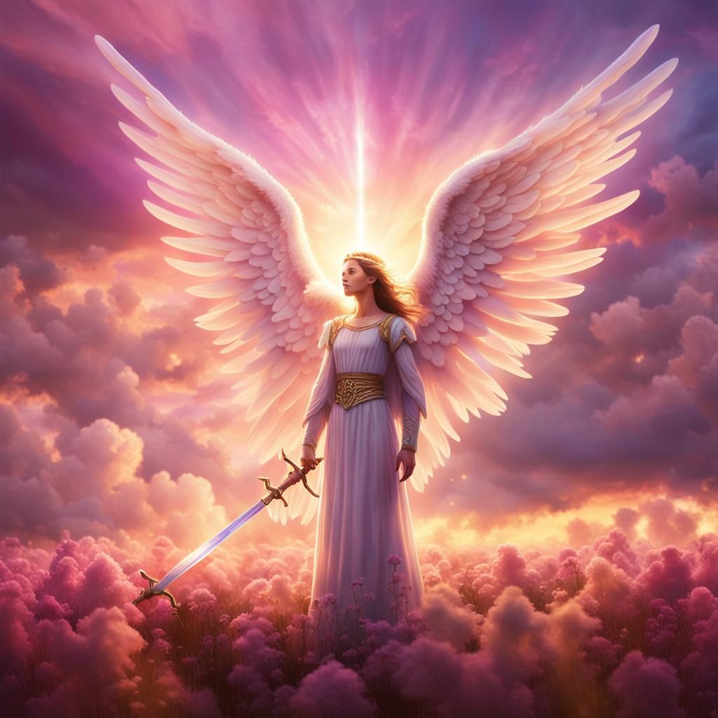 Angel in Heavenly Glow with Soft, Radiant Wings