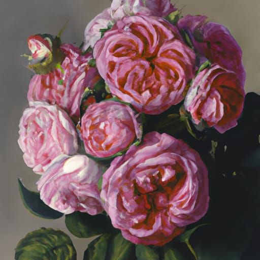 Zephirine Drouhin Roses in the Style of Fantin-Latour