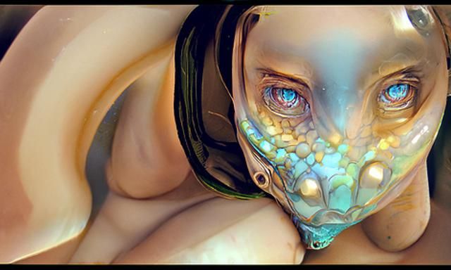 Alien Cybernetics in a Sci-Fi Rendering