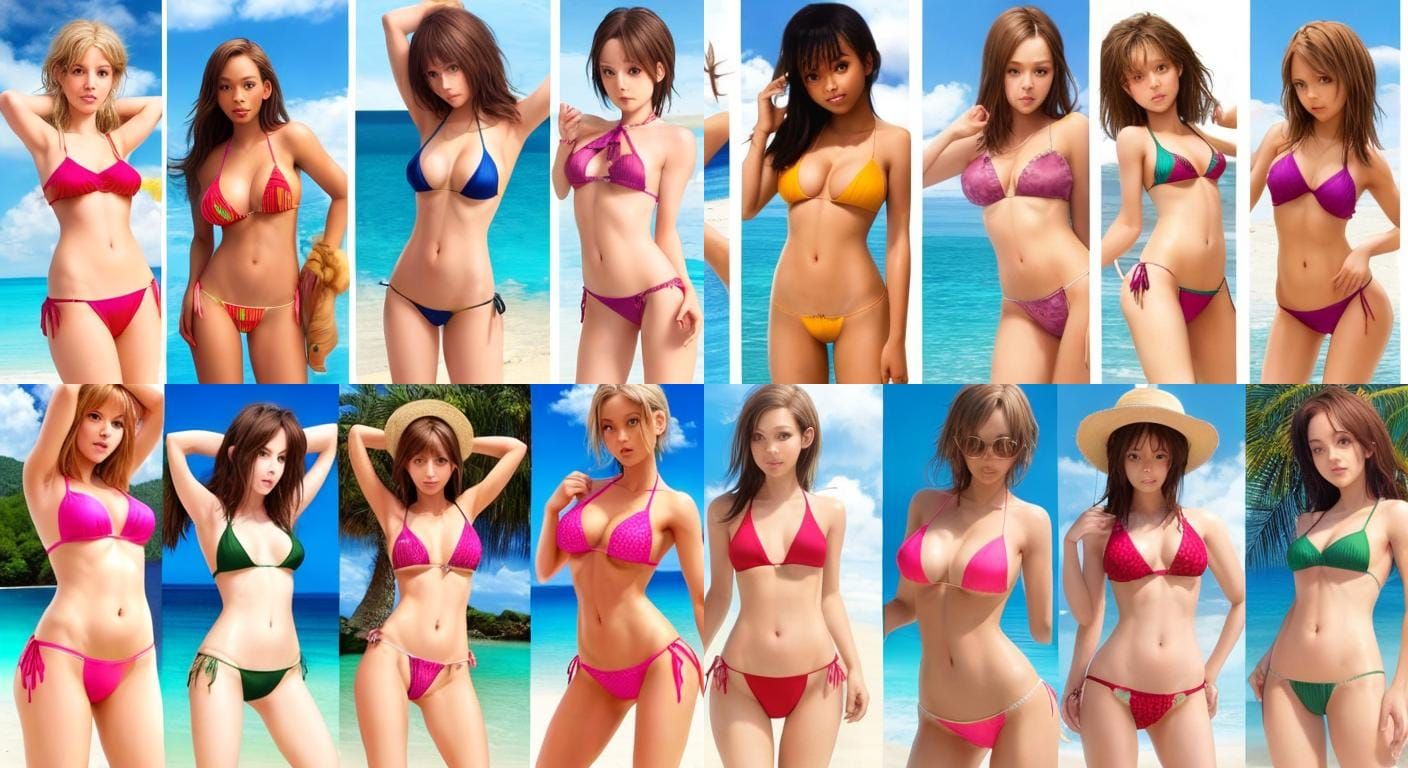 Girls in String Bikinis